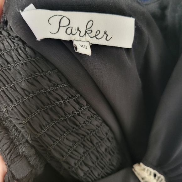 Parker Ruched Eyelet Asymmetrical Sheath Dress in Black Size XS - Picture 10 of 13